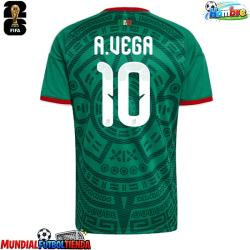 Camiseta México Alexis Vega #10 Primera Equipación Replica Mundial 2026 mangas cortas